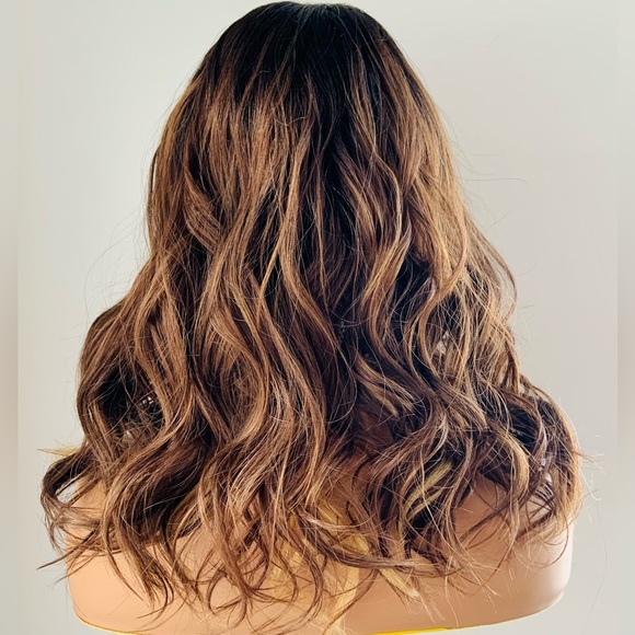 Gorgeous Toffee Brown/Blonde Premium Fiber Lace Front Wig for Daily Wear/Events - Picture 7 of 7